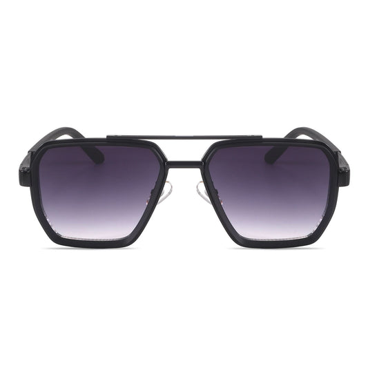Black acetate aviator tinted sunglasses